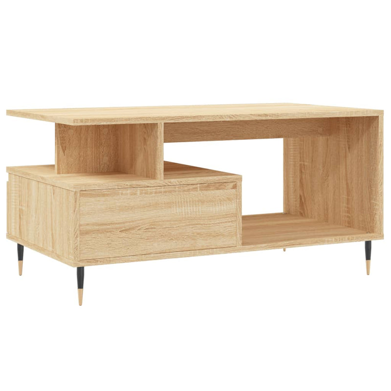 vidaXL sonoma tölgy színű szerelt fa dohányzóasztal 90x49x45 cm