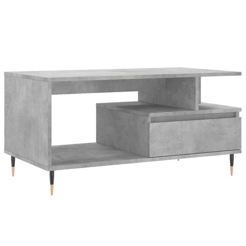 vidaXL betonszürke szerelt fa dohányzóasztal 90x49x45 cm