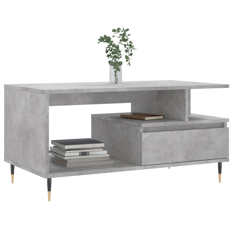 vidaXL betonszürke szerelt fa dohányzóasztal 90x49x45 cm