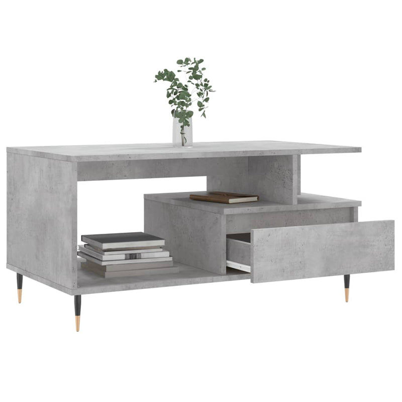 vidaXL betonszürke szerelt fa dohányzóasztal 90x49x45 cm