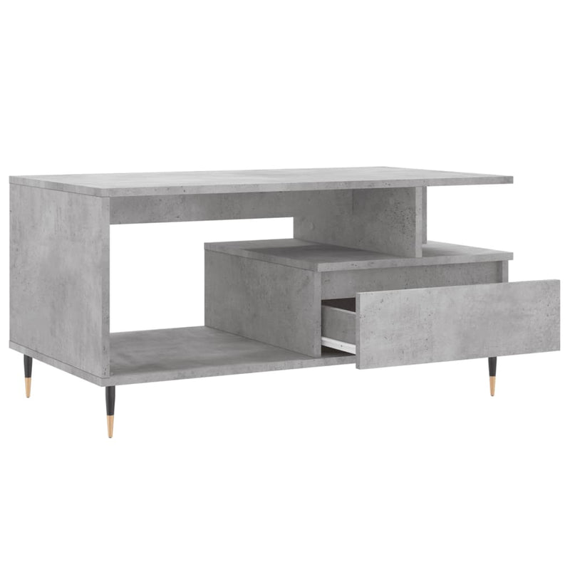 vidaXL betonszürke szerelt fa dohányzóasztal 90x49x45 cm