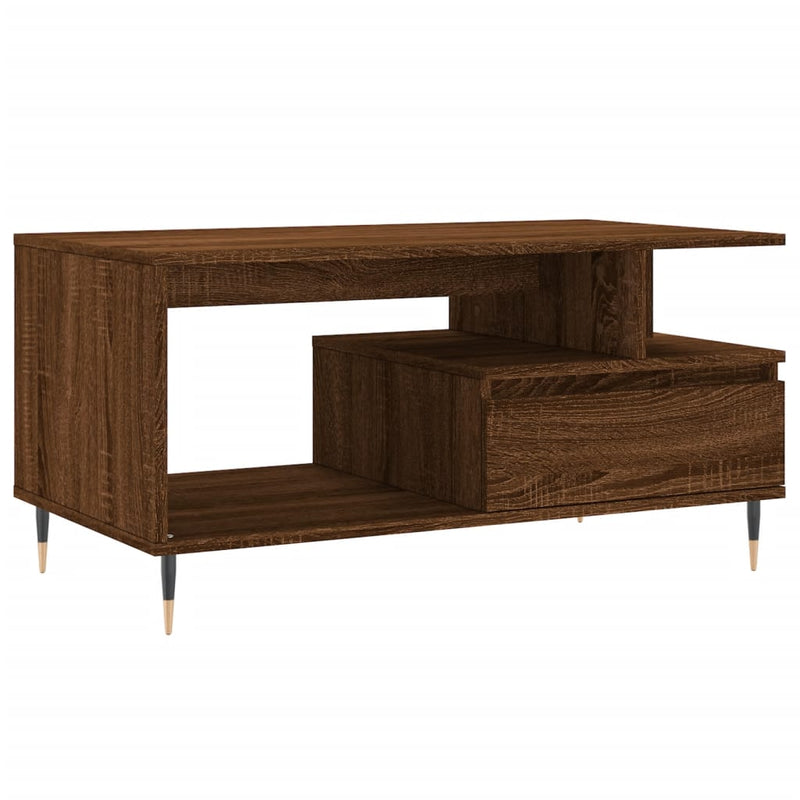 vidaXL barna tölgyszínű szerelt fa dohányzóasztal 90x49x45 cm