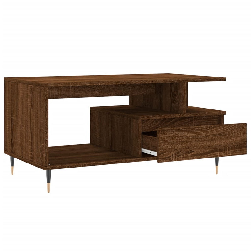 vidaXL barna tölgyszínű szerelt fa dohányzóasztal 90x49x45 cm