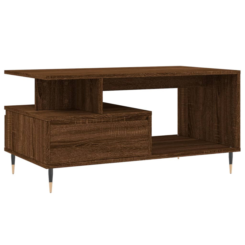 vidaXL barna tölgyszínű szerelt fa dohányzóasztal 90x49x45 cm