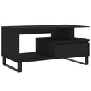 vidaXL fekete szerelt fa dohányzóasztal 90 x 49 x 45 cm