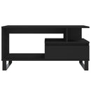 vidaXL fekete szerelt fa dohányzóasztal 90 x 49 x 45 cm