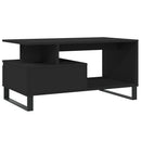 vidaXL fekete szerelt fa dohányzóasztal 90 x 49 x 45 cm