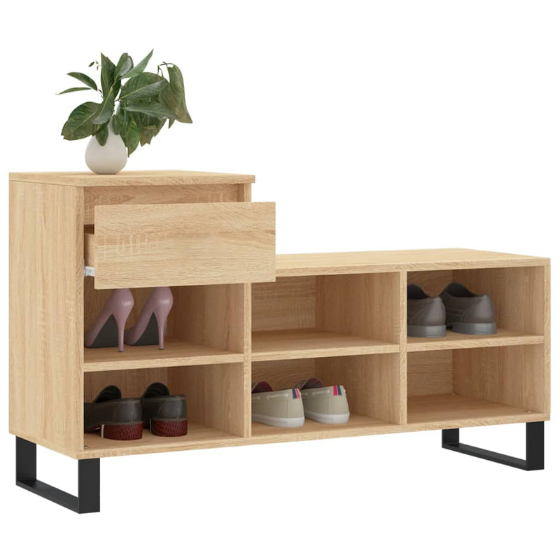 vidaXL sonoma tölgy színű szerelt fa cipőszekrény 102x36x60 cm