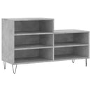 vidaXL betonszürke szerelt fa cipőszekrény 102x36x60 cm