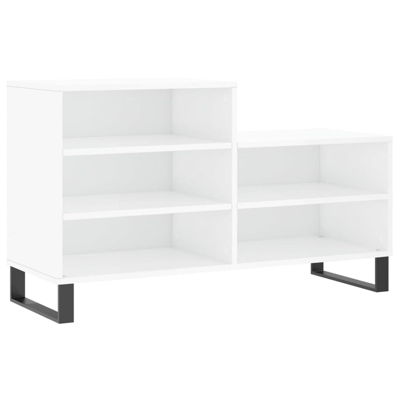 vidaXL magasfényű fehér szerelt fa cipősszekrény 102x36x60 cm