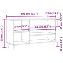 vidaXL fekete szerelt fa cipősszekrény 102x36x60 cm