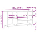 vidaXL magasfényű fehér szerelt fa cipősszekrény 102x36x60 cm