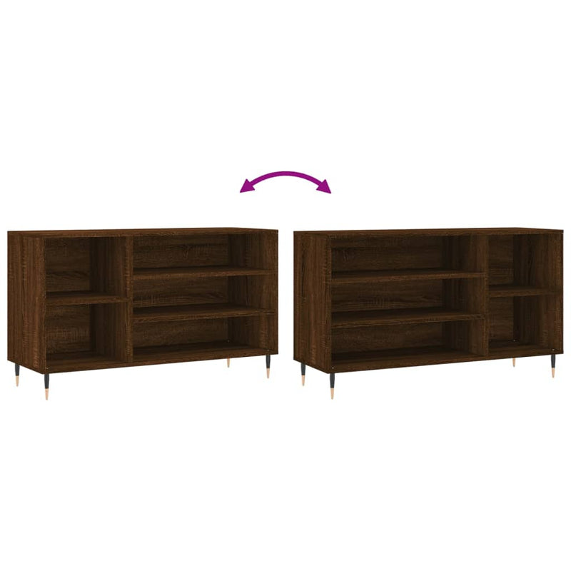 vidaXL barna tölgyszínű szerelt fa cipősszekrény 102x36x60 cm