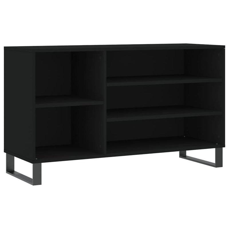 vidaXL fekete szerelt fa cipősszekrény 102x36x60 cm