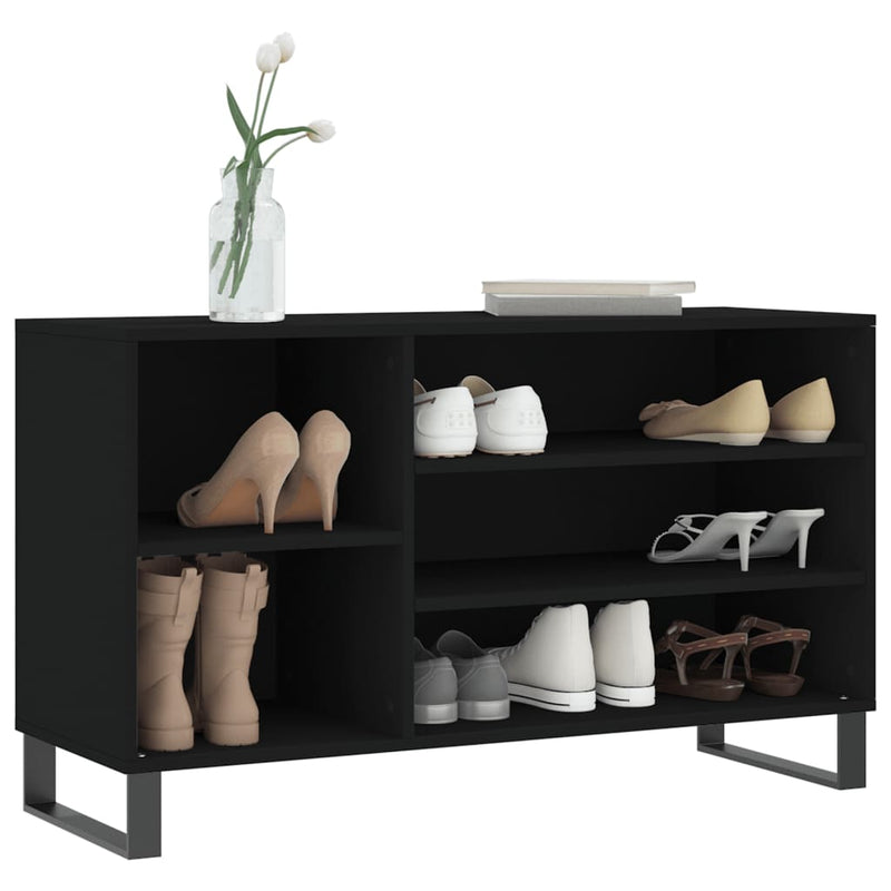 vidaXL fekete szerelt fa cipősszekrény 102x36x60 cm