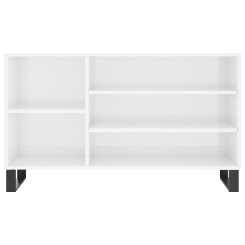 vidaXL magasfényű fehér szerelt fa cipősszekrény 102x36x60 cm