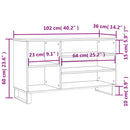 vidaXL betonszürke szerelt fa cipőszekrény 102x36x60 cm