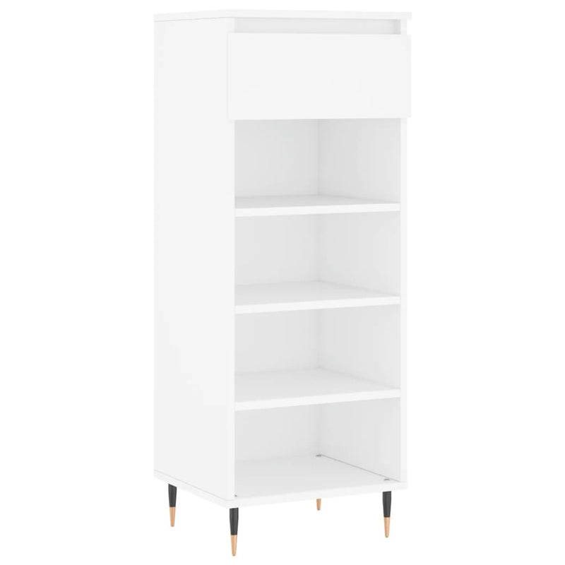 vidaXL fehér szerelt fa cipősszekrény 40x36x105 cm