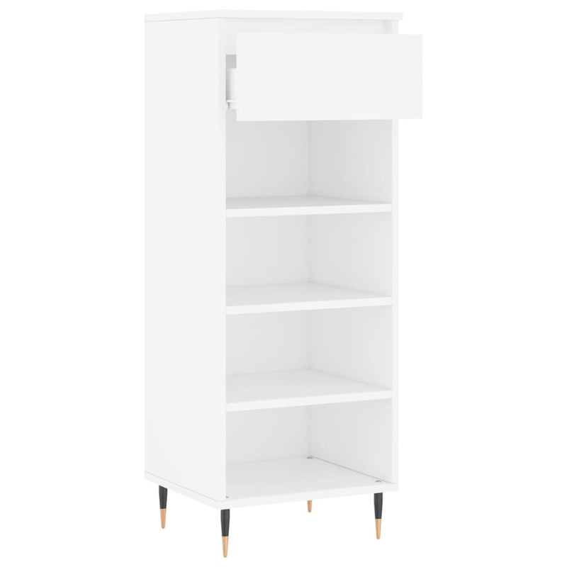vidaXL fehér szerelt fa cipősszekrény 40x36x105 cm