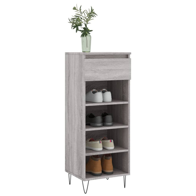 vidaXL szürke sonoma színű szerelt fa cipősszekrény 40x36x105 cm
