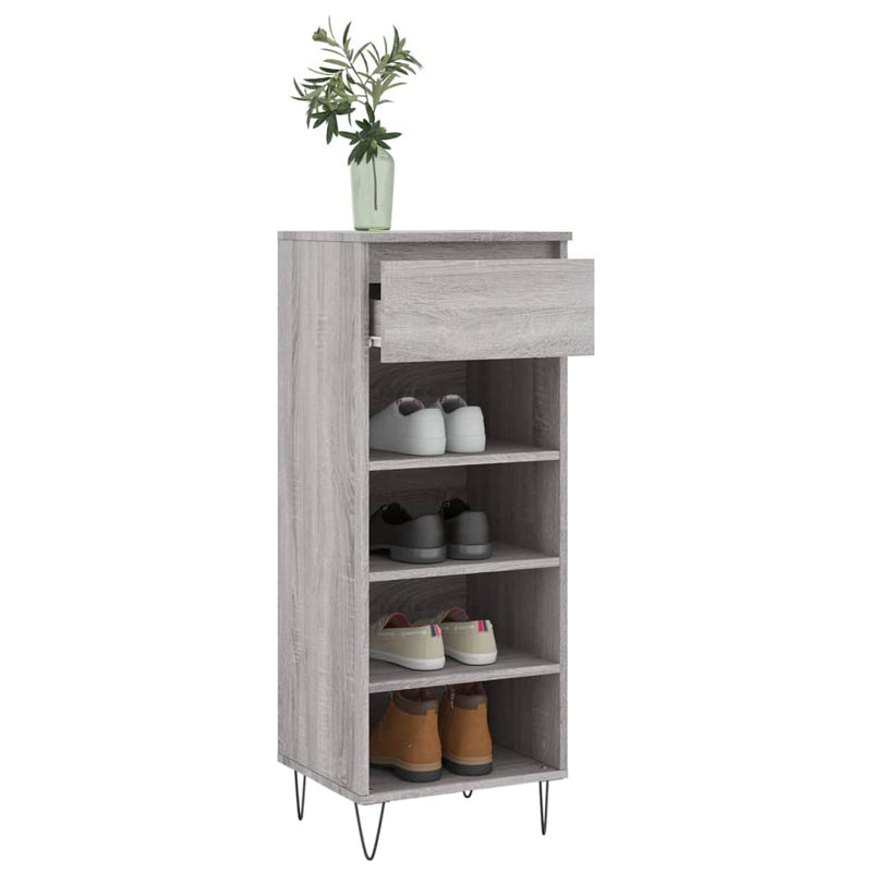 vidaXL szürke sonoma színű szerelt fa cipősszekrény 40x36x105 cm