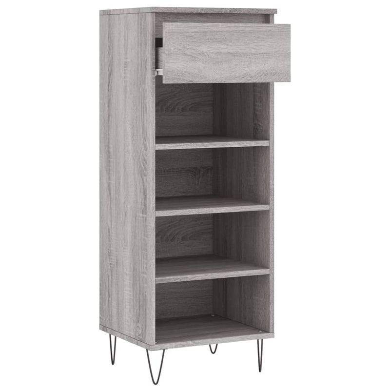 vidaXL szürke sonoma színű szerelt fa cipősszekrény 40x36x105 cm
