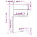 vidaXL szürke sonoma szerelt fa magasszekrény 60 x 36 x 110 cm