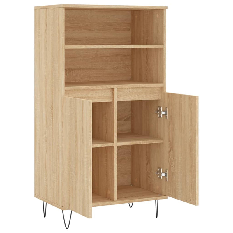 vidaXL sonoma tölgyszínű szerelt fa magasszekrény 60 x 36 x 110 cm