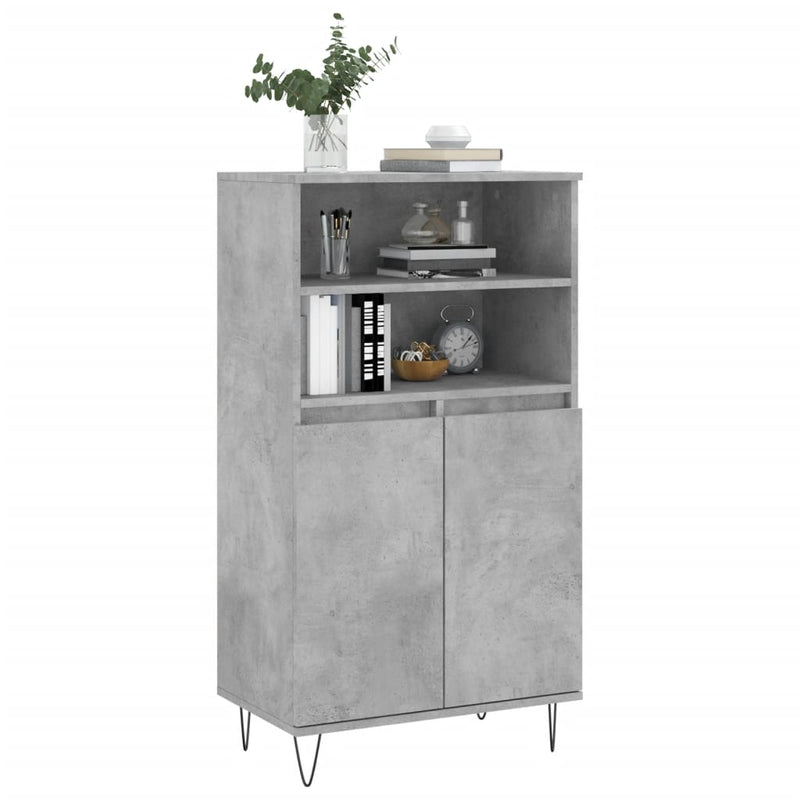 vidaXL betonszürke szerelt fa magasszekrény 60 x 36 x 110 cm