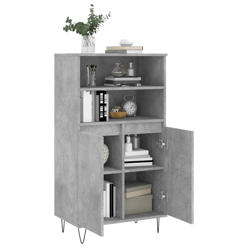 vidaXL betonszürke szerelt fa magasszekrény 60 x 36 x 110 cm