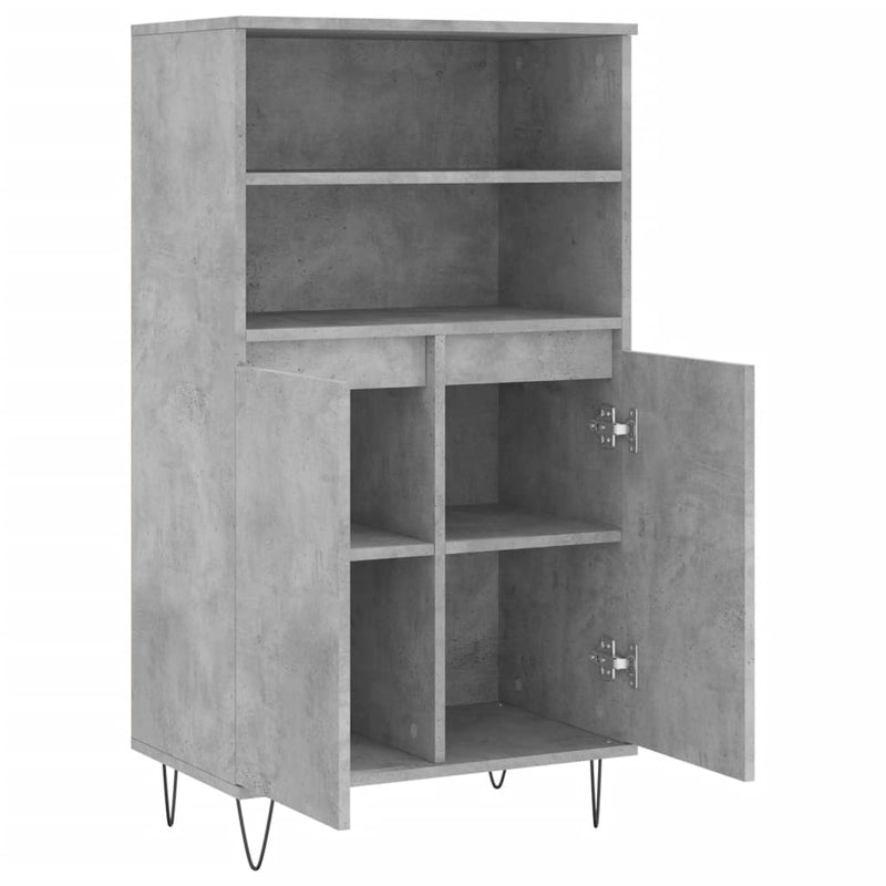 vidaXL betonszürke szerelt fa magasszekrény 60 x 36 x 110 cm