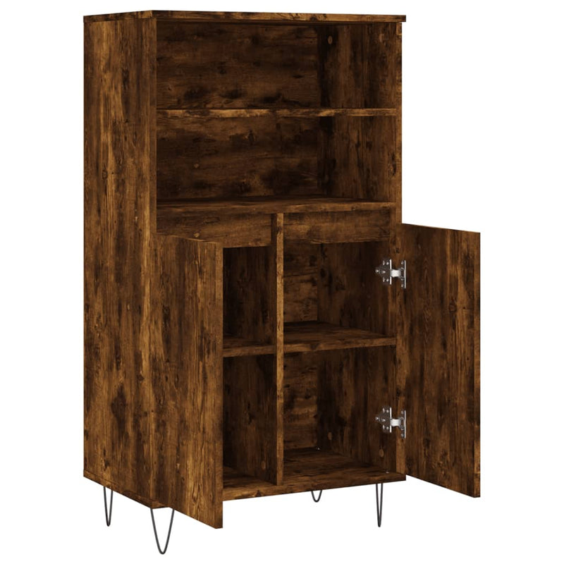 vidaXL füstös tölgy színű szerelt fa magasszekrény 60 x 36 x 110 cm