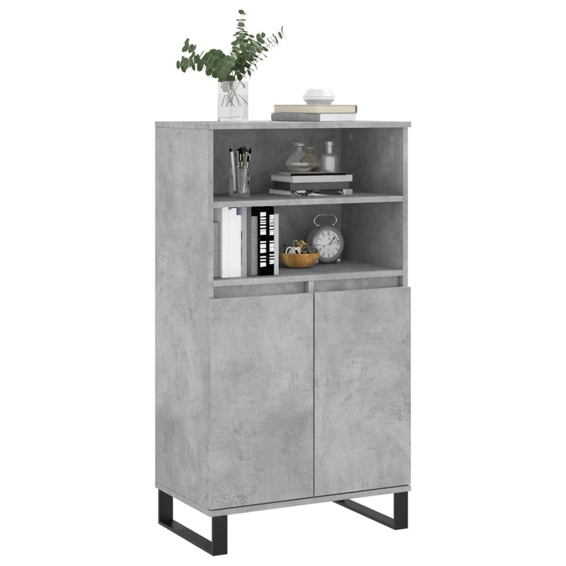 vidaXL betonszürke szerelt fa magasszekrény 60 x 36 x 110 cm