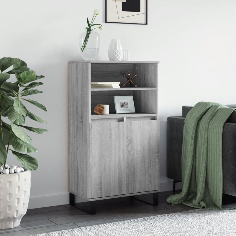 vidaXL szürke sonoma szerelt fa magasszekrény 60 x 36 x 110 cm