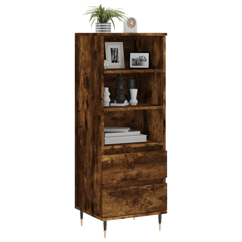 vidaXL füstös tölgy színű szerelt fa magasszekrény 40 x 36 x 110 cm