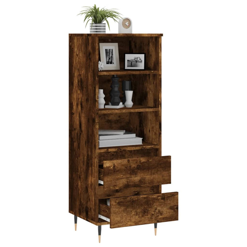 vidaXL füstös tölgy színű szerelt fa magasszekrény 40 x 36 x 110 cm