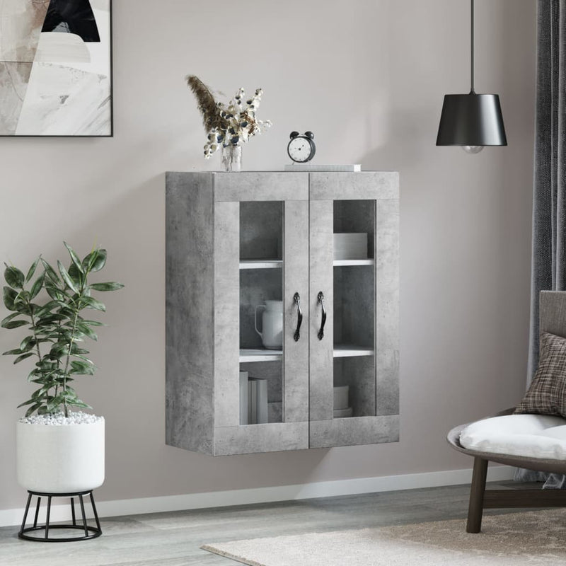 vidaXL betonszürke szerelt fa fali szekrény 69,5 x 34 x 90 cm