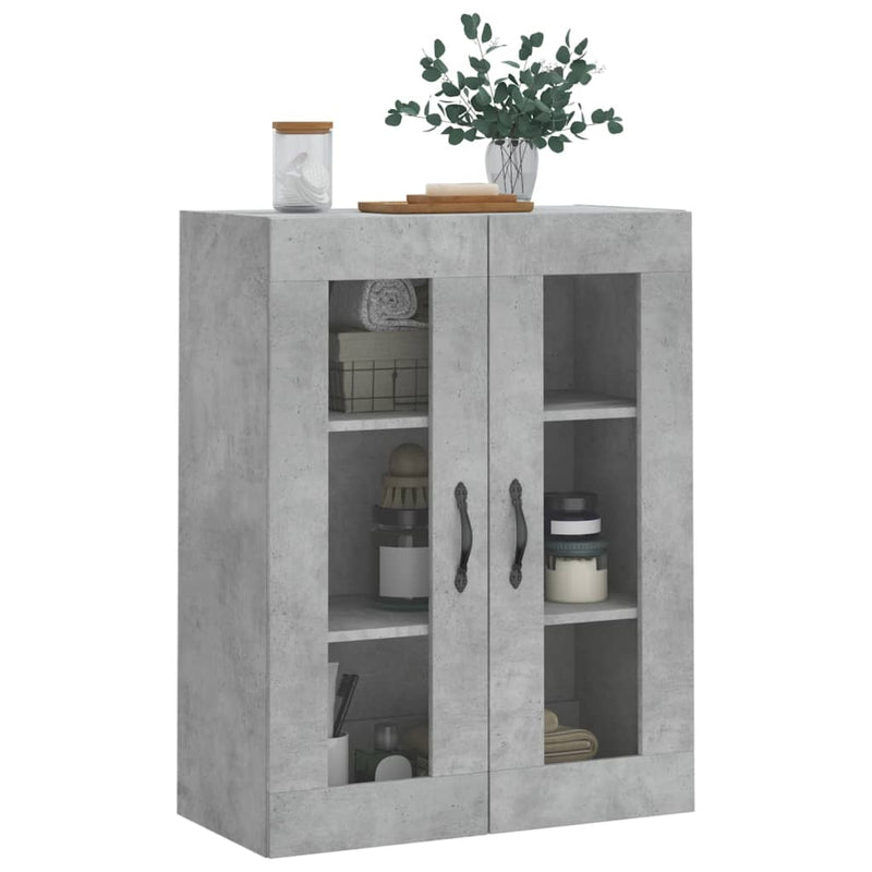 vidaXL betonszürke szerelt fa fali szekrény 69,5 x 34 x 90 cm