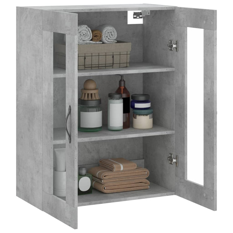 vidaXL betonszürke szerelt fa fali szekrény 69,5 x 34 x 90 cm
