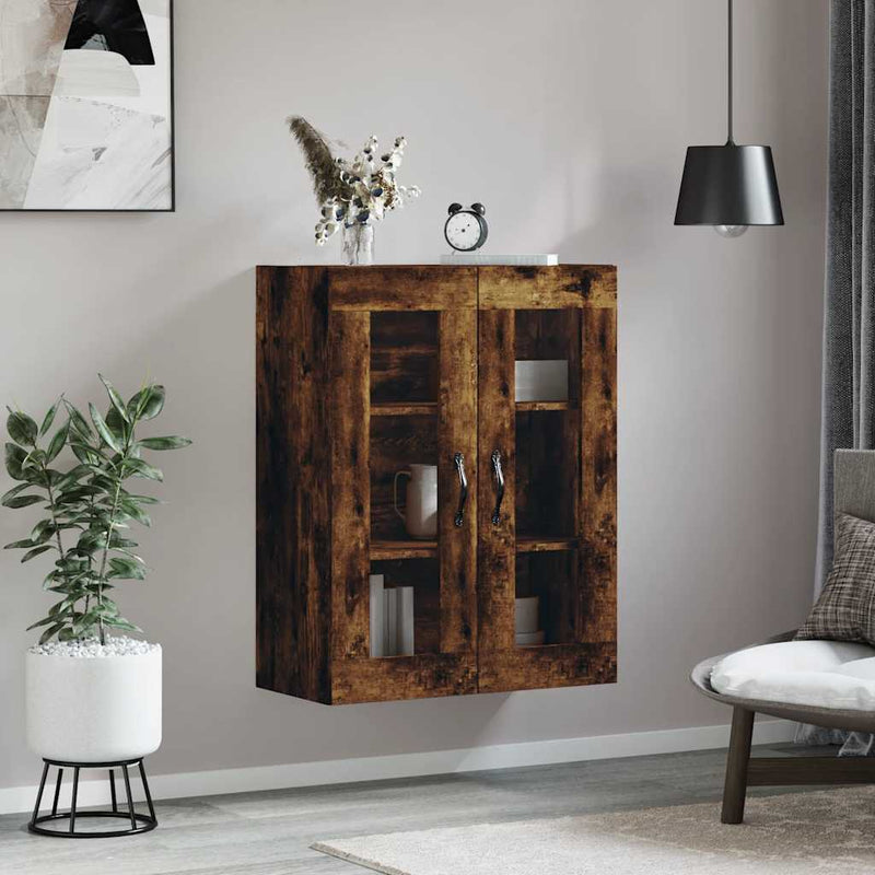 vidaXL füstös tölgy szerelt fa fali szekrény 69,5 x 34 x 90 cm