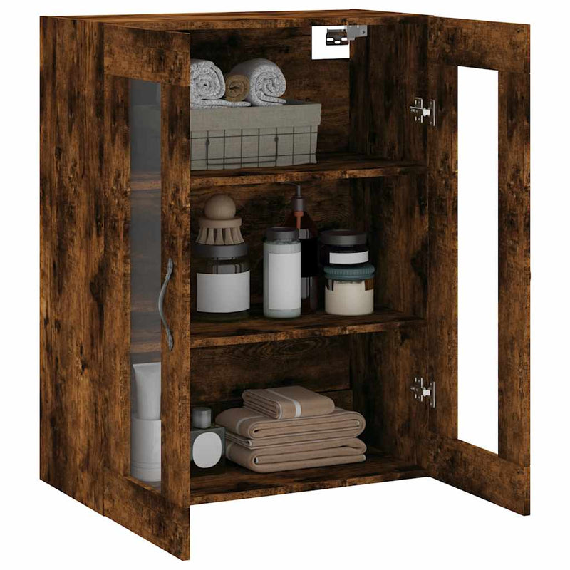 vidaXL füstös tölgy szerelt fa fali szekrény 69,5 x 34 x 90 cm