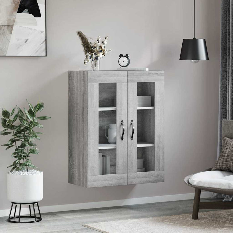 vidaXL szürke sonoma szerelt fa fali szekrény 69,5 x 34 x 90 cm