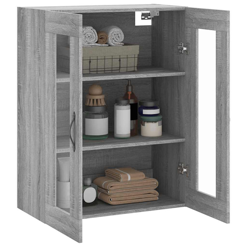 vidaXL szürke sonoma szerelt fa fali szekrény 69,5 x 34 x 90 cm