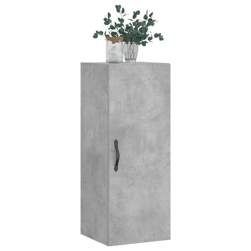 vidaXL betonszürke szerelt fa fali szekrény 34,5x34x90 cm