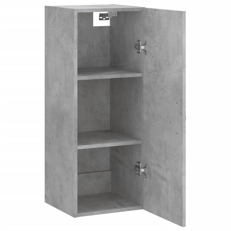vidaXL betonszürke szerelt fa fali szekrény 34,5x34x90 cm