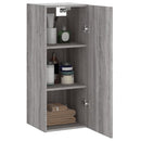 vidaXL szürke sonoma szerelt fa fali szekrény 34,5x34x90 cm
