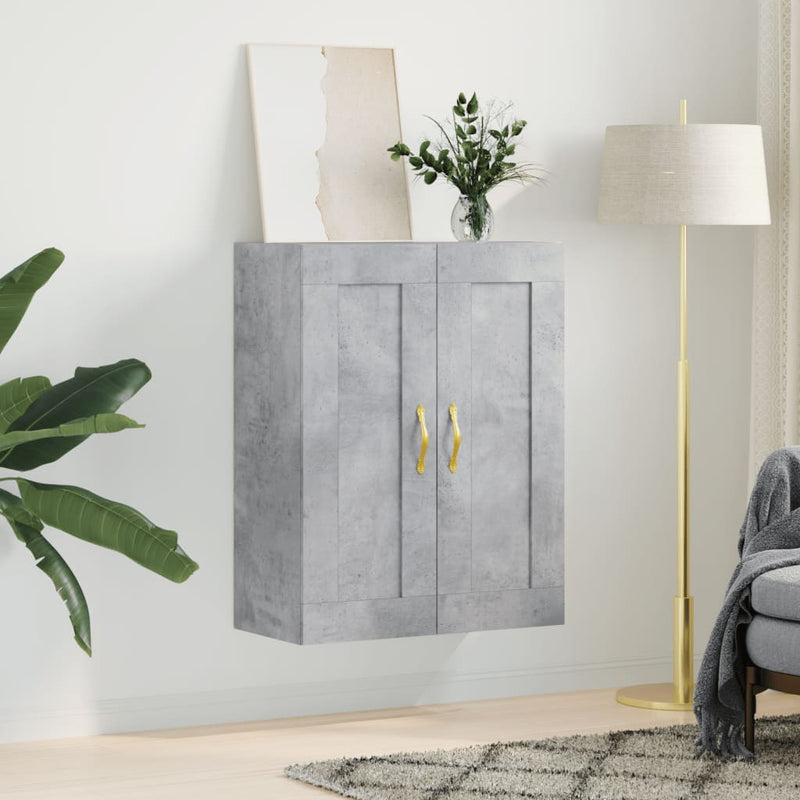 vidaXL betonszürke szerelt fa fali szekrény 69,5 x 34 x 90 cm