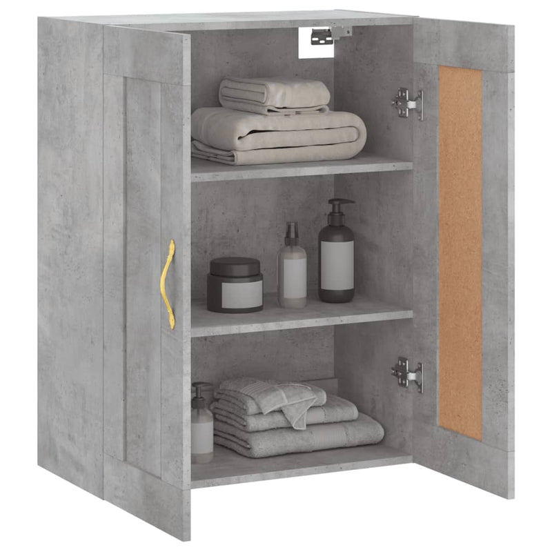vidaXL betonszürke szerelt fa fali szekrény 69,5 x 34 x 90 cm