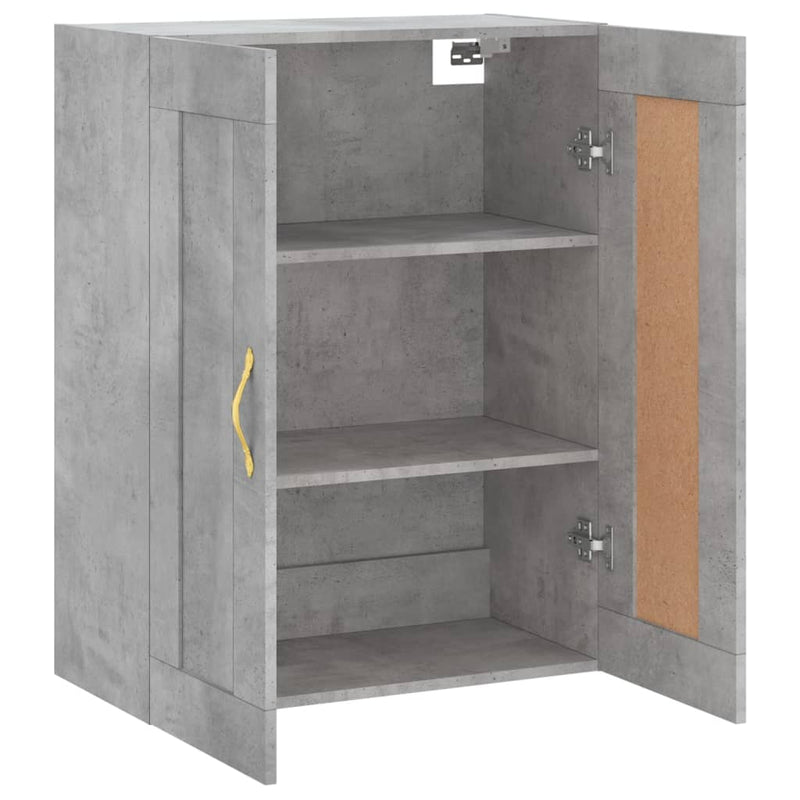 vidaXL betonszürke szerelt fa fali szekrény 69,5 x 34 x 90 cm