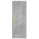 vidaXL betonszürke szerelt fa fali szekrény 34,5x34x90 cm